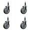 Service Caster 5'' Gray Poly Wheel Swivel 3/4'' Expanding Stem Caster Set, 4PK SCC-EX20S514-PPUB-34-4 - alternate 1